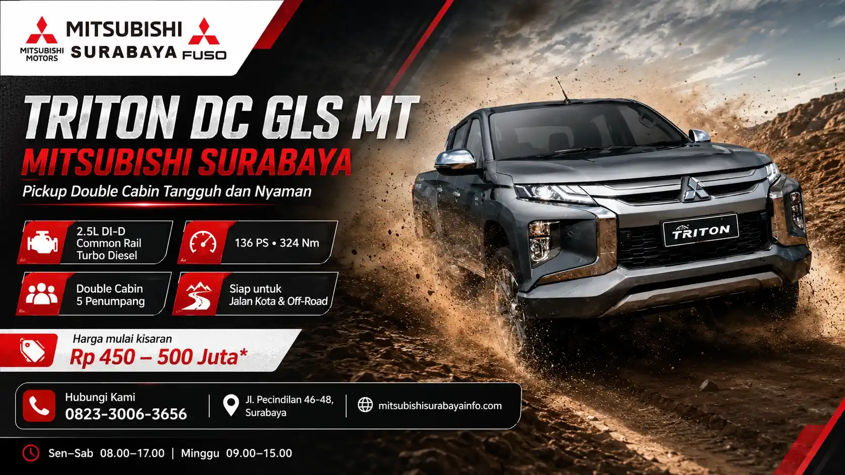 TRITON DC GLS MT mitsubishi Surabaya